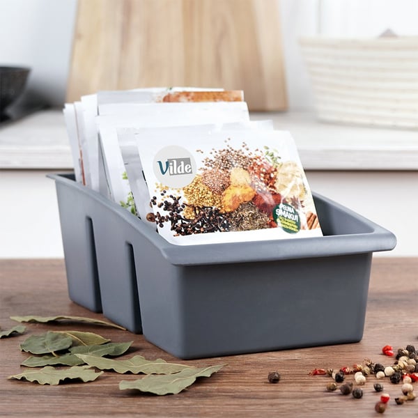 Grå organizer til krydderier 25x15x9 cm 2 stk.