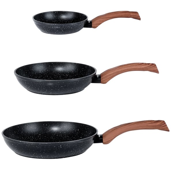 BLACK&WOOD granit stegepandesæt 16 / 20 / 24 cm 3 stk.
