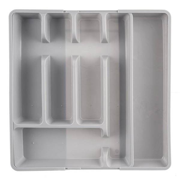 Udtræksbar grå bestikindsats til skuffe 36,5x27,5 cm