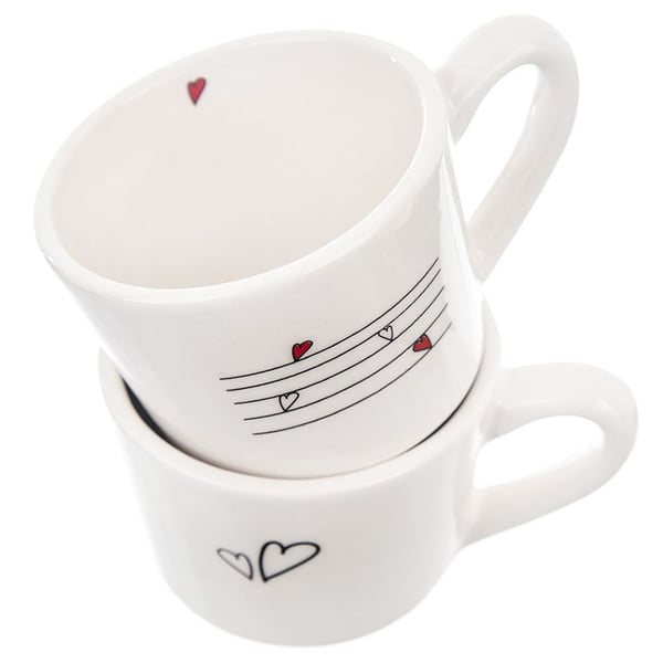 Keramiske kopper Hjerte 210 ml 2 stk.