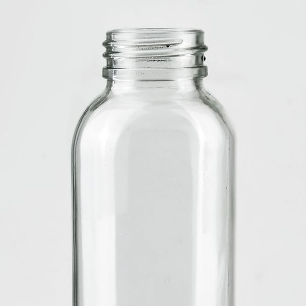 Lasinen vesipullo suojuksella musta 490 ml