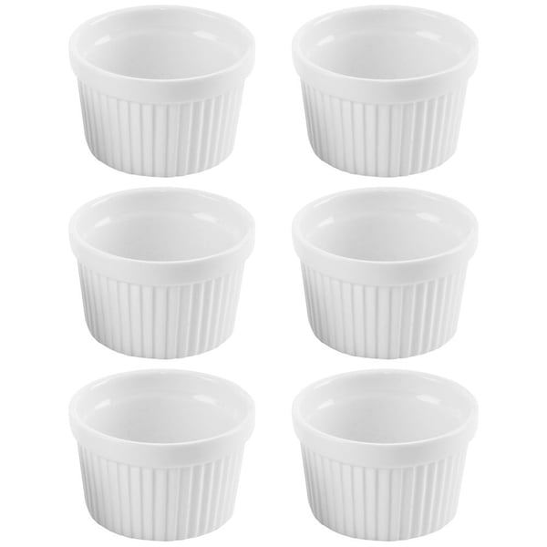 Bage-skåle porcelæn hvide 9 cm, 200 ml 6 stk.