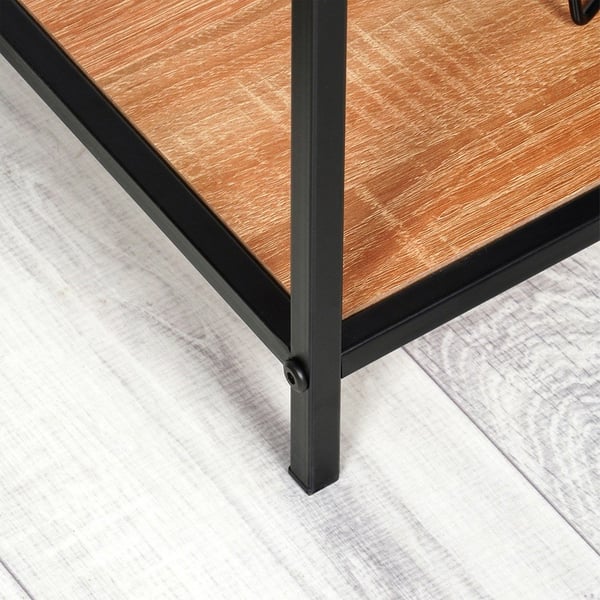 Sort metalreol 46x30x130 cm