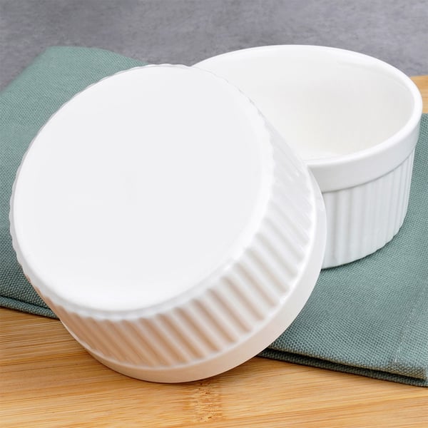 Hvide porcelænsbageskåle 260 ml 2 stk.