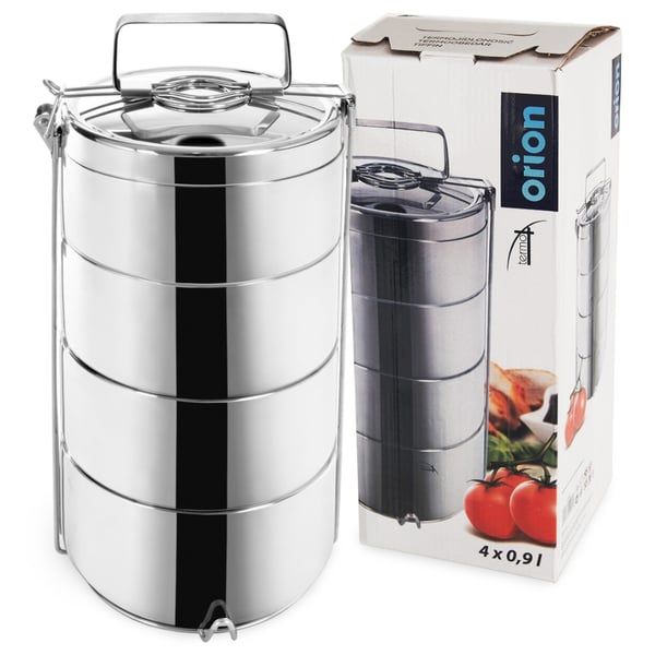 Termisk stål madkasse 4-niveaus 4x900 ml