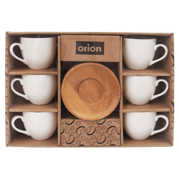 Kop med underkop porcelæn hvid WHITELINE 100 ml 6 stk.