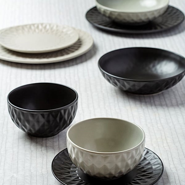 Sort keramisk desserttallerken SOHO 20 cm