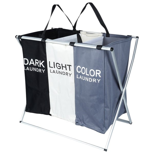 vikbar trefack tvättkorg 105 l