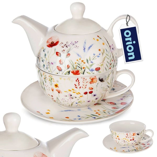 Porcelænskande med kop til te MAKI 3 dele