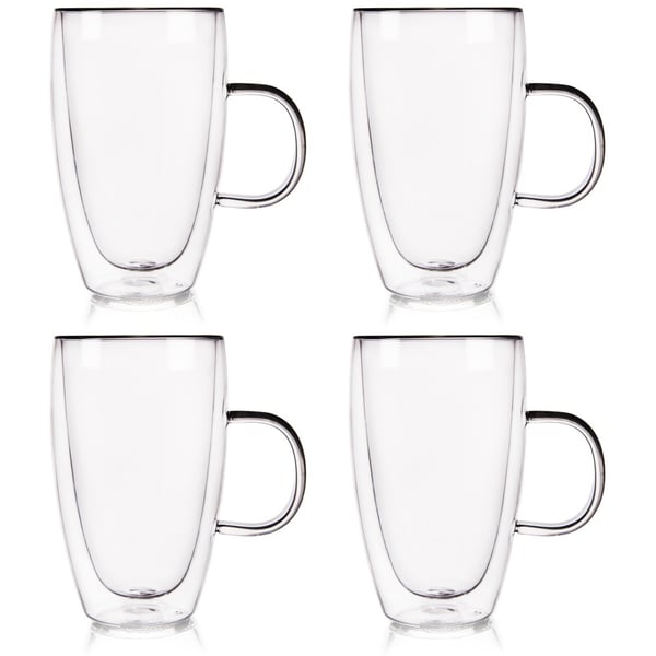 Termisk glas med dobbeltvægget til latte kaffe DOUBLE 430 ml 4 stk.