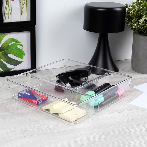 Skuffeorganizer med rum 23x23x5,5 cm