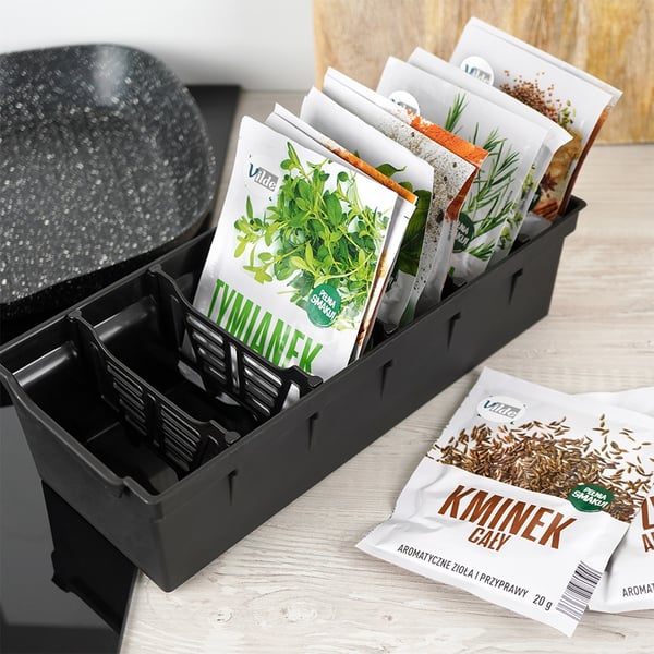 Beholder organizer til krydderier sort 30x13x8 cm 2 stk.