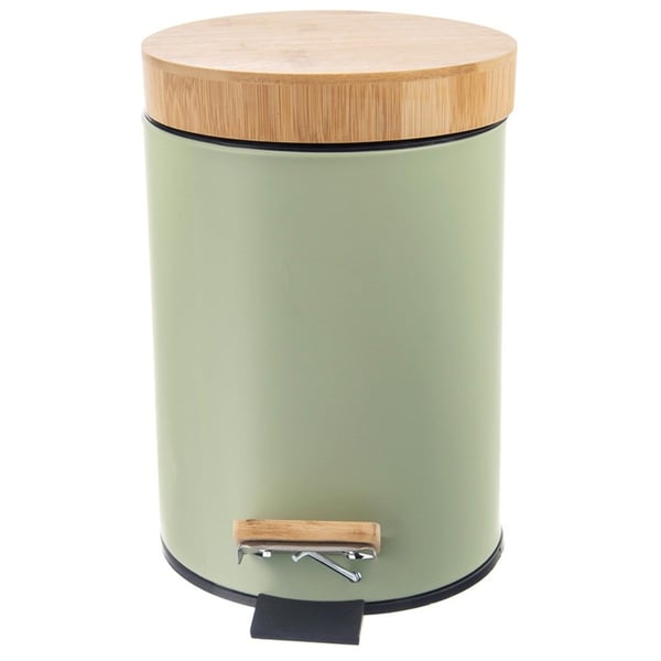 Metal affaldsspand med pedal, grøn, GRØNLIG, 3 l