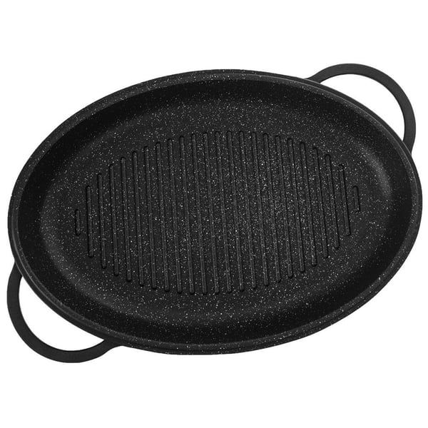 Djup grillstekpanna i granit med lock GRANDE 43x28x6 cm