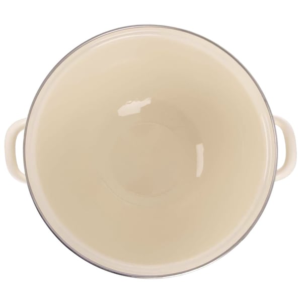 Emaljeret skål med hanke, creme, TONCA, 33 cm, 5 l