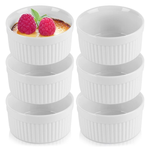 Keramiska bakskålar vita 260 ml 6 st.