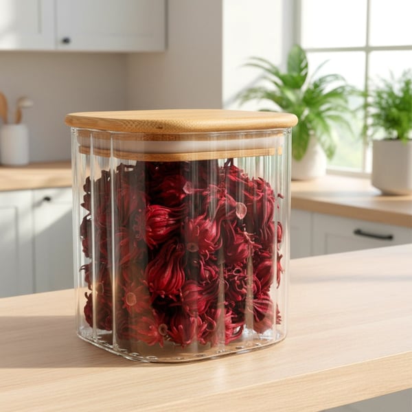 Glasbeholdere til løse produkter med låg og forsegling 750 ml 3 stk.