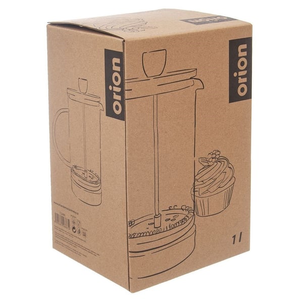 Stempelkande i glas til kaffe og te 1 liter