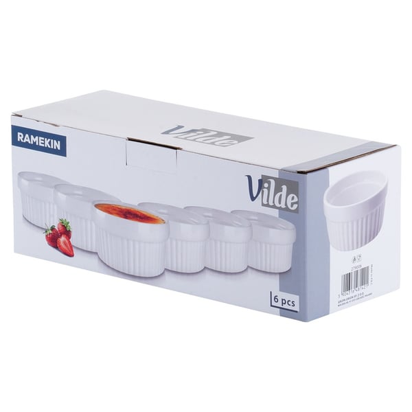 Keramiske bageskåle hvide 260 ml 6 stk.