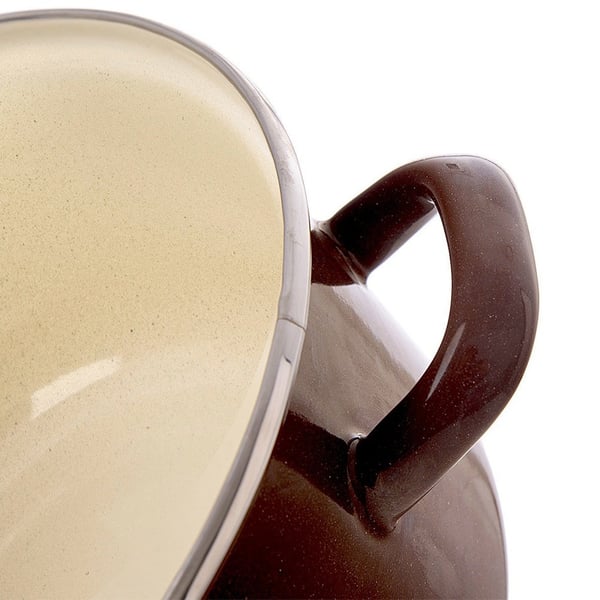 Emaljeret brun gryde 24 cm, 4 l