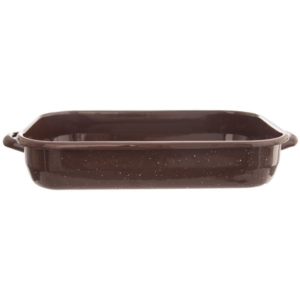 Rektangulær emaljeret bradepande BRUN 2,2 l, 34x18,5x6,5 cm