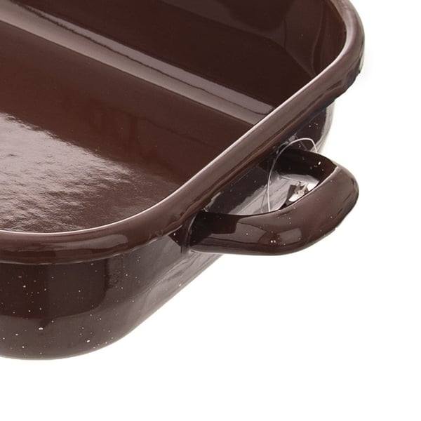Rektangulær emaljeret bradepande BRUN 2,2 l, 34x18,5x6,5 cm