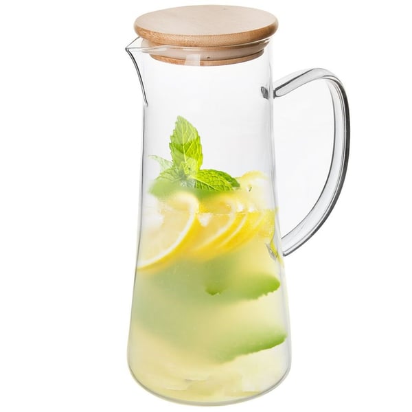 Lasinen kannu bambu kannella 1,35 l