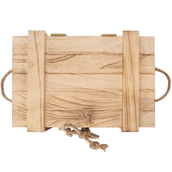Træopbevaringskasse med låg 36x26x16 cm