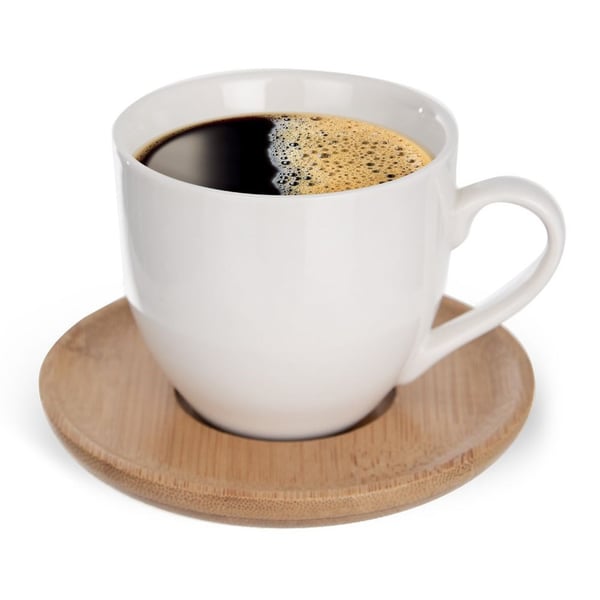 Kop med underkop porcelæn hvid WHITELINE 100 ml 6 stk.