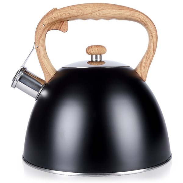 Stålkedel med fløjte sort 3 liter