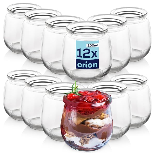 Jogurtti- ja jälkiruokapurkki 200 ml 12 kpl.