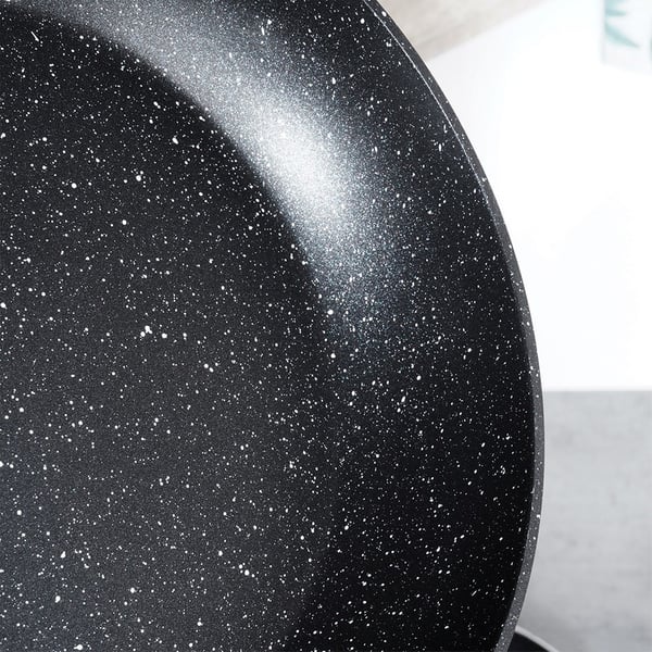 Granit stegepande med glaslåg BLACK&WOOD 28 cm