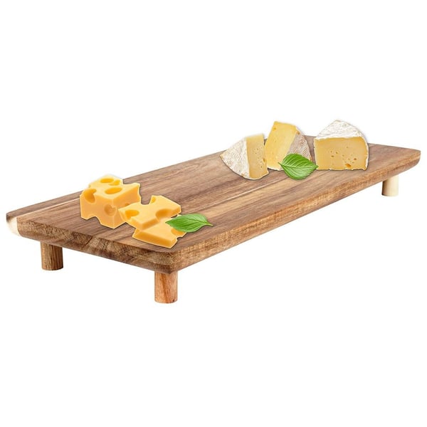 Serveringsbräda i trä på ben 36x14,5 cm