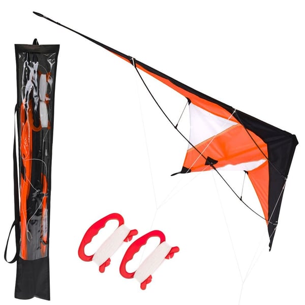 Orange akrobatisk drage 120x50 cm