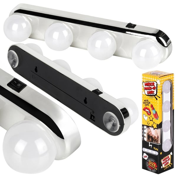 Lamper til spejl med sugekopper, 4 LED, 30,5 cm