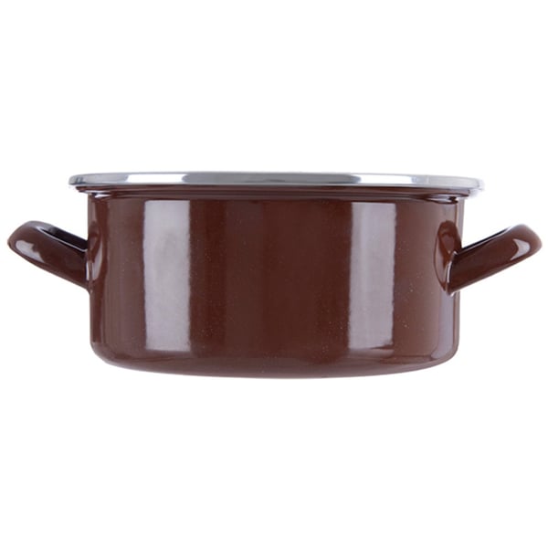 Emaljeret gryde brun 18,5 cm, 1,6 l