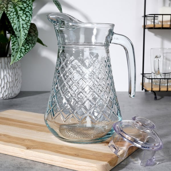 Glaskande med låg 1,4 l + glas 6 stk. 200 ml