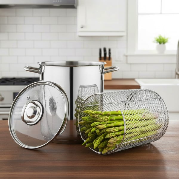 Sparris- och pastagryta i stål med sil och lock ANETT 16 cm, 4,2 l