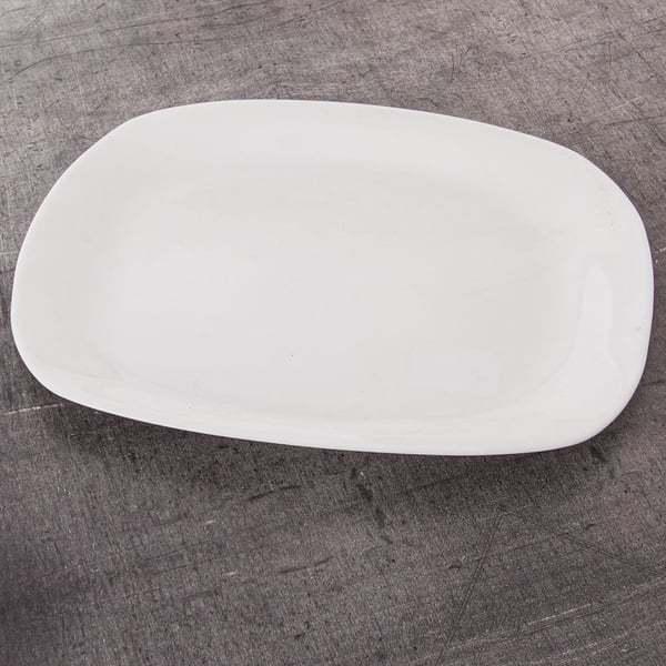 Glas serveringsfat vit rektangulär 28x21 cm