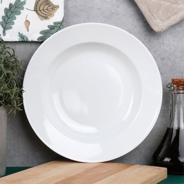 Dyb porcelæns tallerken MONA 24,5 cm, 350 ml 6 stk.