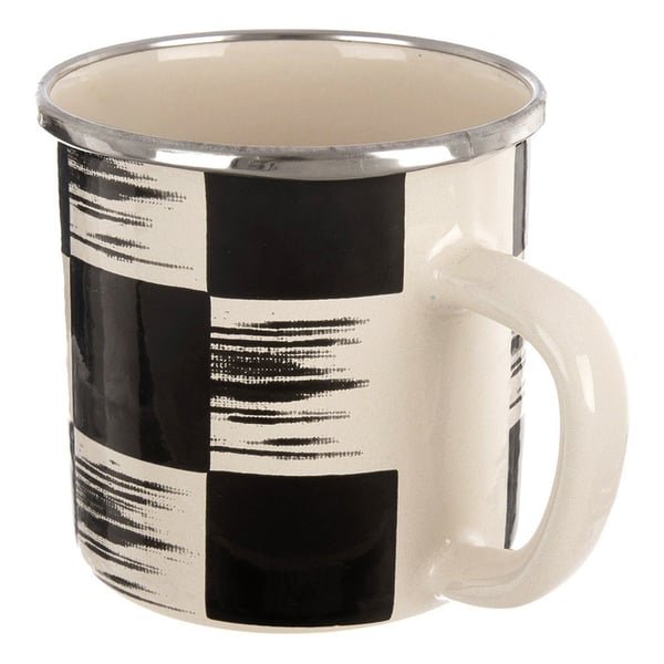 Emaljerad schackbräda mugg 400 ml