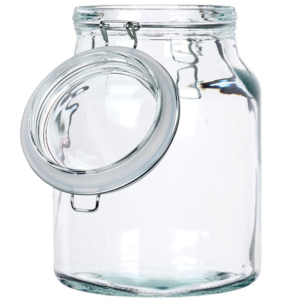 Lasinen patenttipurkki klipsillä IRMA 3,4 l
