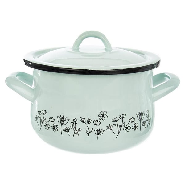 Emaloitu kattila kannella sininen LOUKA 16 cm, 2,3 l