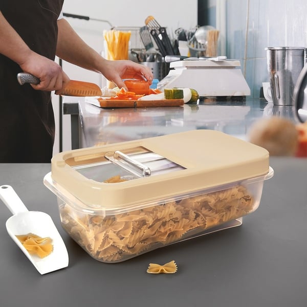 Beige säilytysastia kapseleille, jauheelle ja ruoalle 5 l
