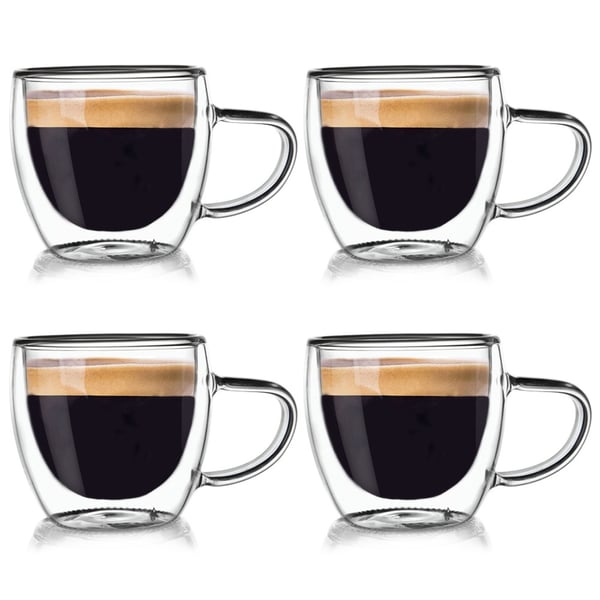 Dobbeltvægget termisk glas til espresso DOUBLE 100 ml 4 stk.