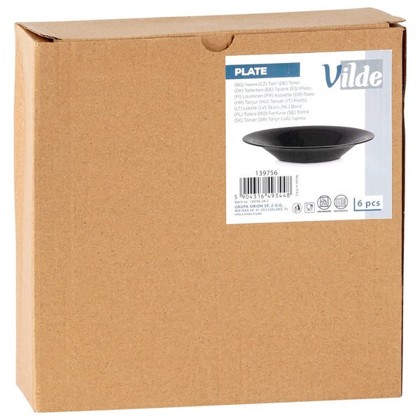 Dybe glas spisetallerkener sorte 21,5 cm, 400 ml 6 stk.