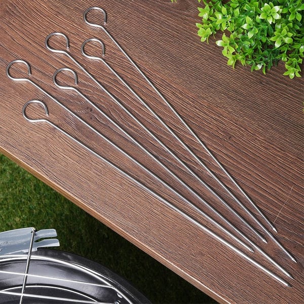 Stål spyd til shashlik 29 cm 6 stk.