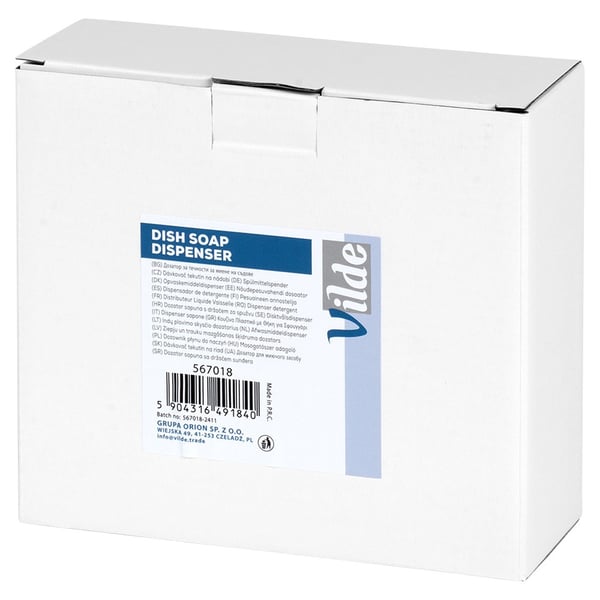 Sort dispenser til opvaskemiddel med beholder til svamp 400 ml