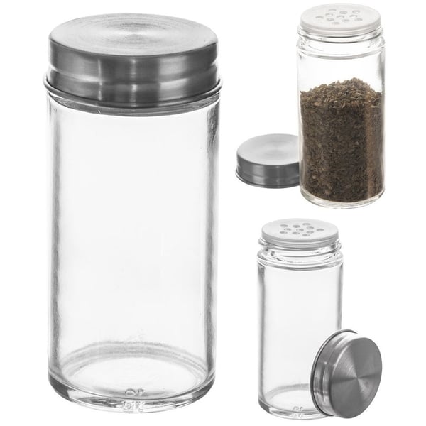 Krydderibeholder i glas med si, 100 ml