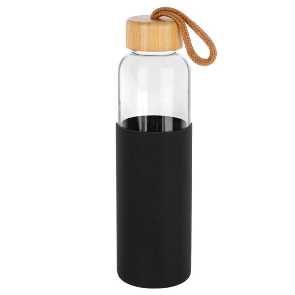 Glasvattenflaska med silikonskal 500 ml